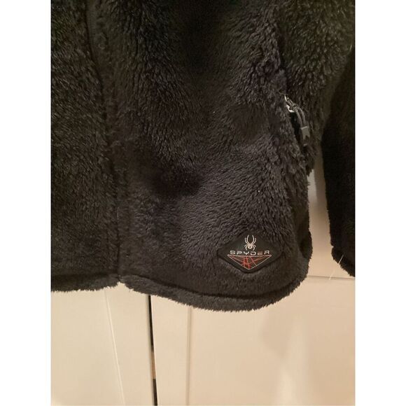 SPYDER Womens Cloud Fleece Full Zip Hoodie Sz XL Black - Picture 4 of 10